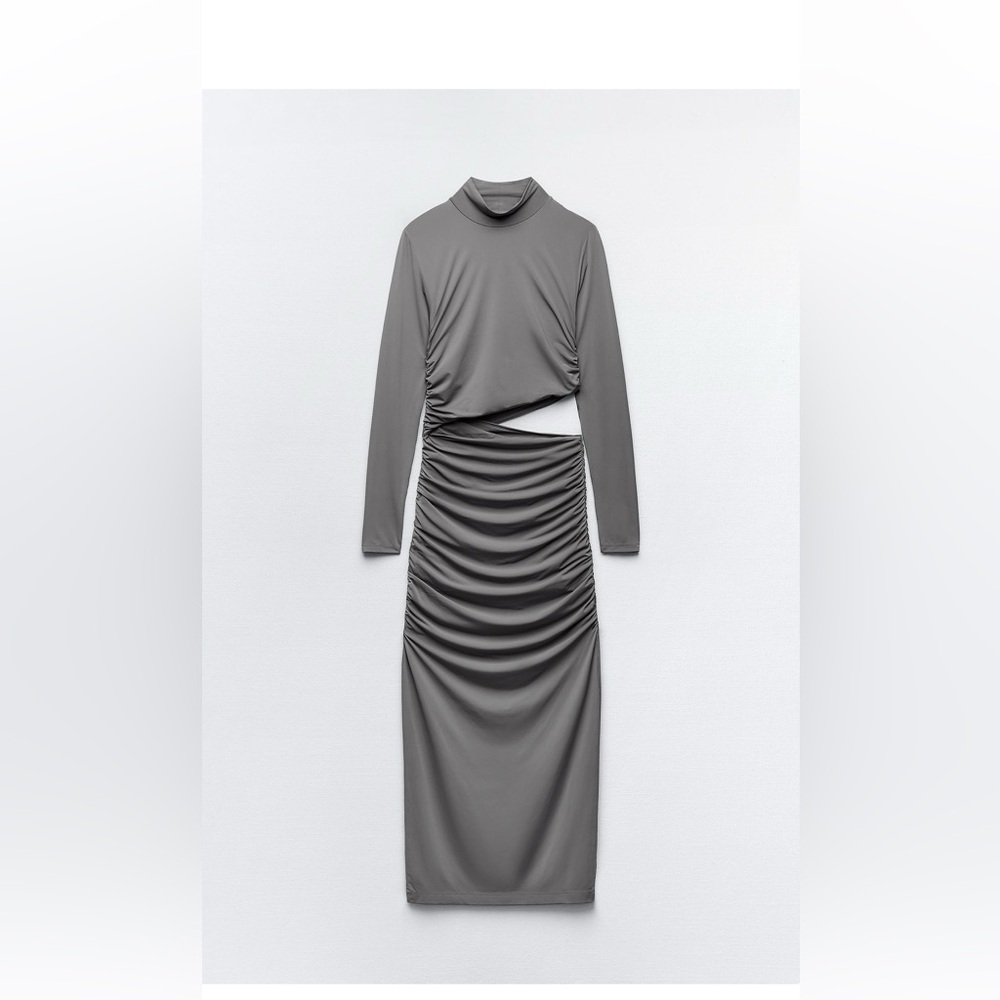 Zara Charcoal Long Sleeve Dress